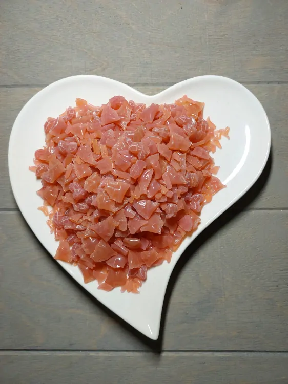 Skleněná drť - starorůžová poloprůhledná