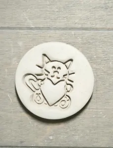 Kocour se srdíčkem - Razítko 