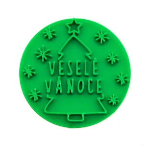 Razítko Veselé Vánoce stromek, vločky