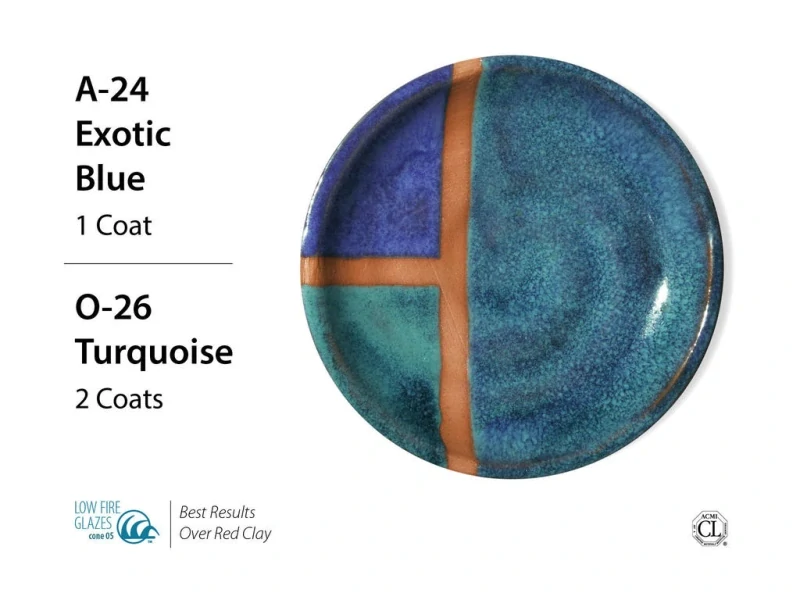 Glazura O 26 Amaco Turquoise 1040 - 1060°C