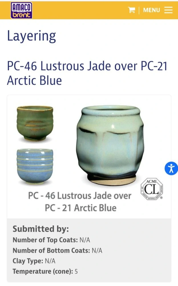 Glazura PC-21 Amaco Arctic Blue Dipping 1200 - 1250°C