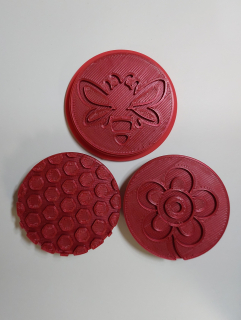 Včelka, plástev, květina - sada 4 ks